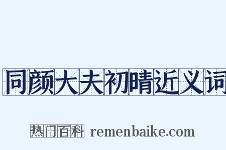 同颜大夫初晴近义词是什么意思的图片